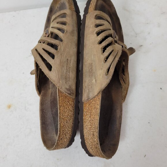 Birkenstock Size US 9/ EU 40 Grenada Brown Leather Suede Buckle Sandals Women's - Picture 4 of 12